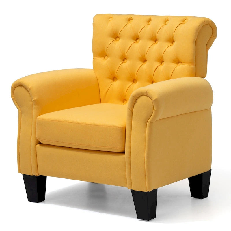 Fauteuil club confortable avec accoudoirs et siège rembourré