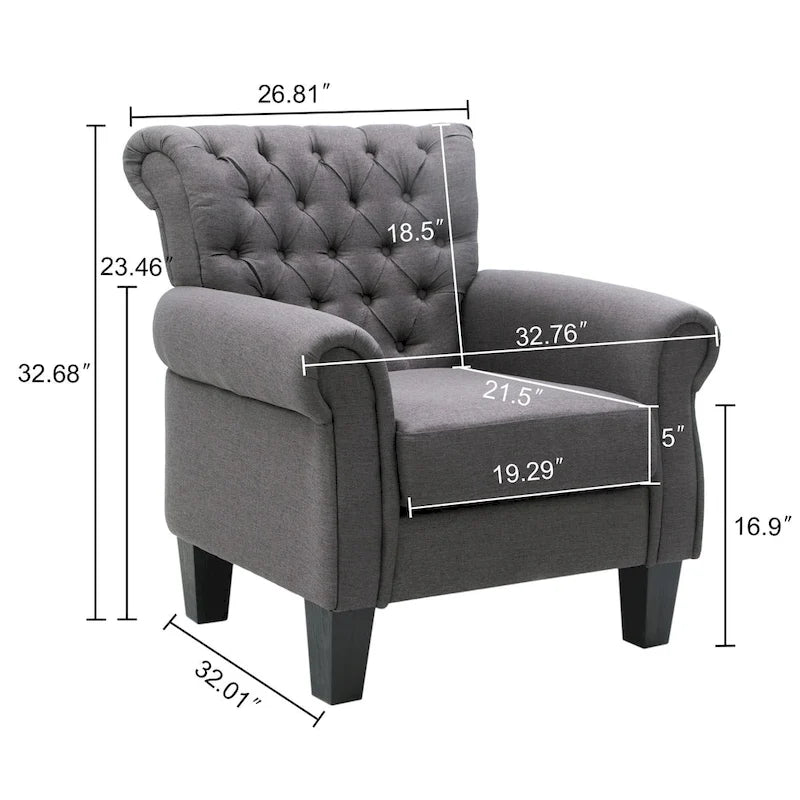 Fauteuil club confortable avec accoudoirs et siège rembourré