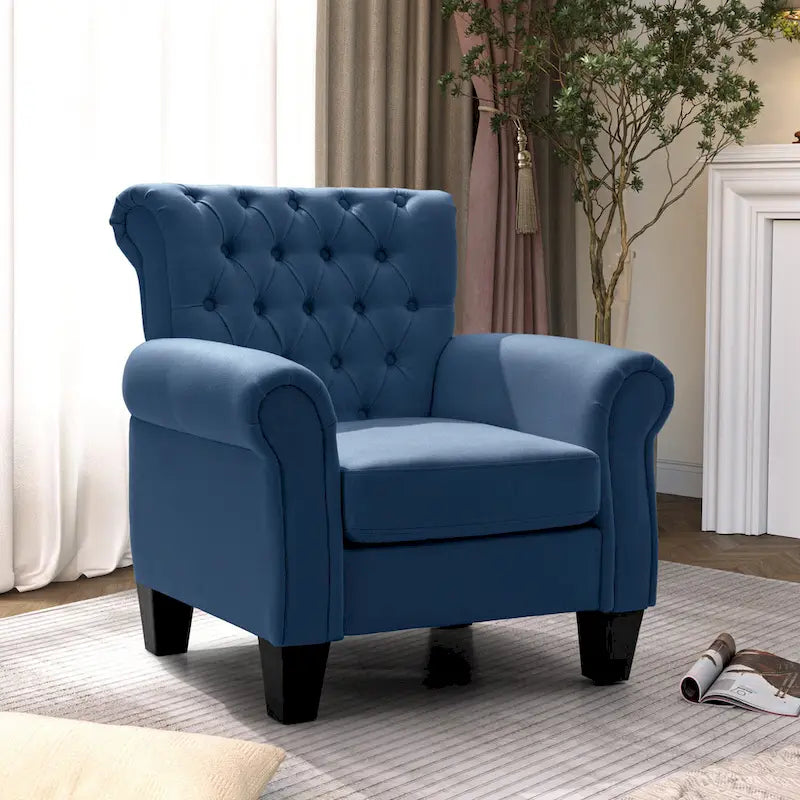 Fauteuil club confortable avec accoudoirs et siège rembourré