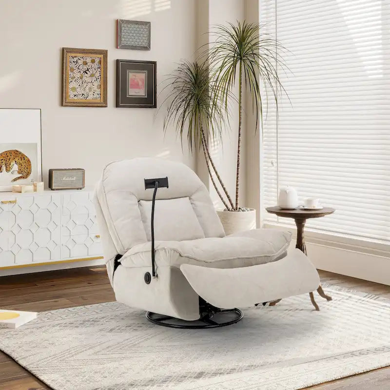 Fauteuil inclinable en chenille pivotant et réglable avec support de téléphone