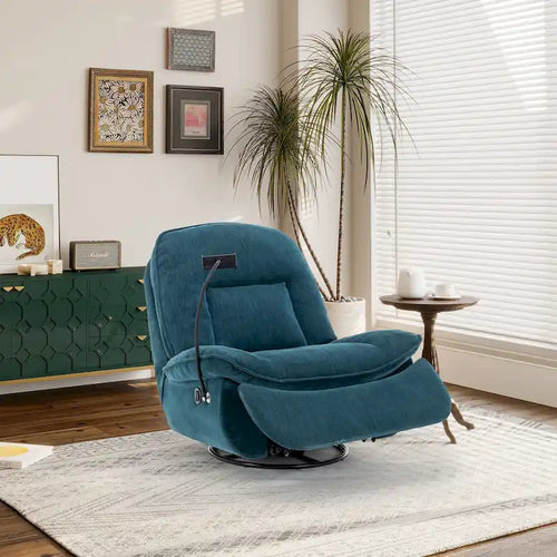 Fauteuil inclinable en chenille pivotant et réglable avec support de téléphone