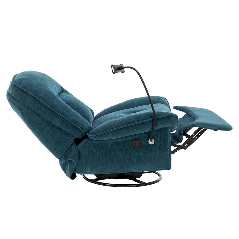 Fauteuil inclinable en chenille pivotant et réglable avec support de téléphone