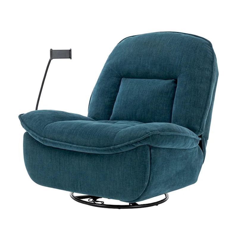 Fauteuil inclinable en chenille pivotant et réglable avec support de téléphone