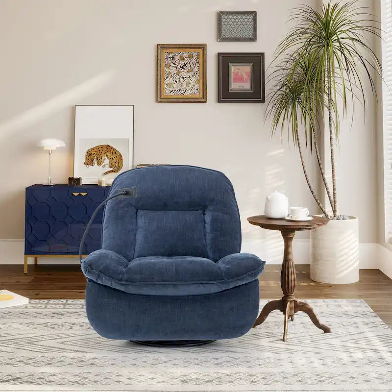 Fauteuil inclinable en chenille pivotant et réglable avec support de téléphone