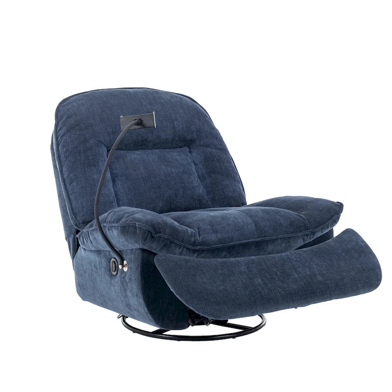 Fauteuil inclinable en chenille pivotant et réglable avec support de téléphone