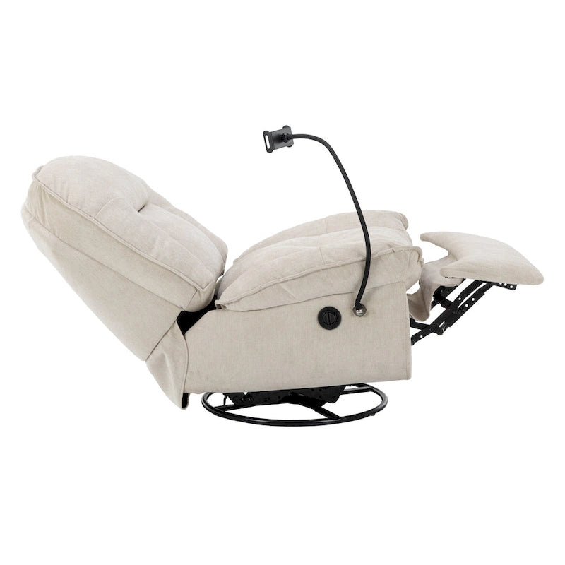 Fauteuil inclinable en chenille pivotant et réglable avec support de téléphone