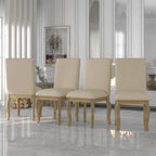 Ensemble de 4 chaises de salle à manger en bois rembourrées avec clous de tapissier