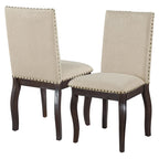Ensemble de 4 chaises de salle à manger en bois rembourrées avec clous de tapissier