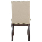 Ensemble de 4 chaises de salle à manger en bois rembourrées avec clous de tapissier