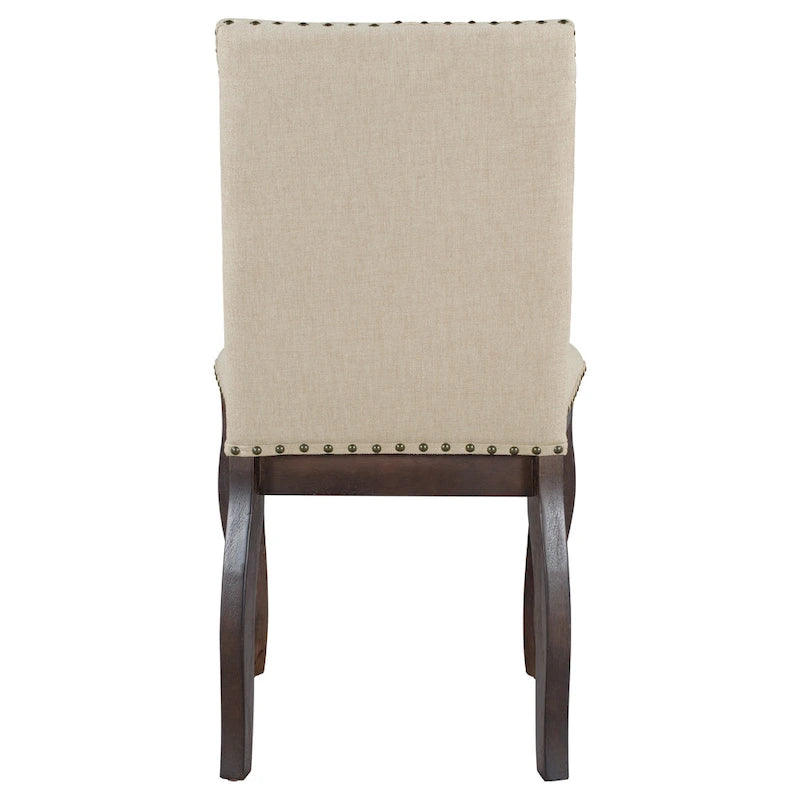 Ensemble de 4 chaises de salle à manger en bois rembourrées avec clous de tapissier