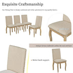 Ensemble de 4 chaises de salle à manger en bois rembourrées avec clous de tapissier