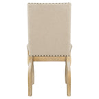 Ensemble de 4 chaises de salle à manger en bois rembourrées avec clous de tapissier