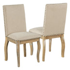 Ensemble de 4 chaises de salle à manger en bois rembourrées avec clous de tapissier