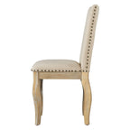 Ensemble de 4 chaises de salle à manger en bois rembourrées avec clous de tapissier