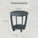 Table d'appoint rustique COZAYH avec étagère de rangement, Table d'appoint ronde de style campagnard français