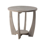 Table d'appoint rustique COZAYH avec étagère de rangement, Table d'appoint ronde de style campagnard français