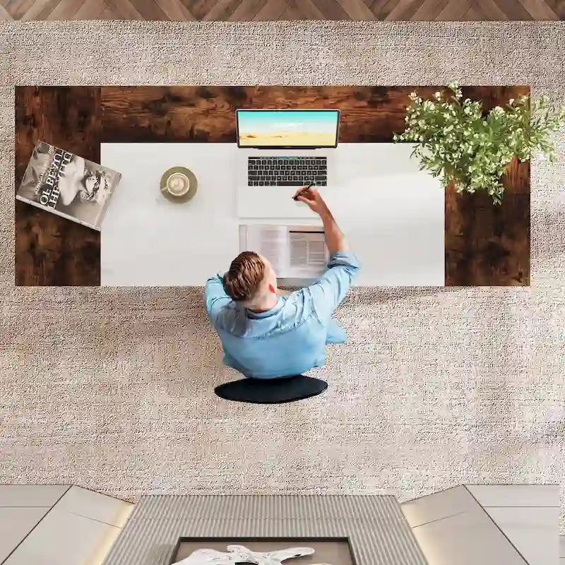 63 Bureau d'ordinateur exécutif : étagère de rangement, poste de travail moderne et simple