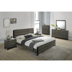 Ensemble de chambre à coucher 6 pièces Roundhill Furniture Ioana 187 avec grand lit en bois gris vieilli