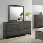 Ensemble de chambre à coucher 6 pièces Roundhill Furniture Ioana 187 avec grand lit en bois gris vieilli