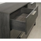 Ensemble de chambre à coucher 6 pièces Roundhill Furniture Ioana 187 avec grand lit en bois gris vieilli