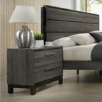 Ensemble de chambre à coucher 6 pièces Roundhill Furniture Ioana 187 avec grand lit en bois gris vieilli