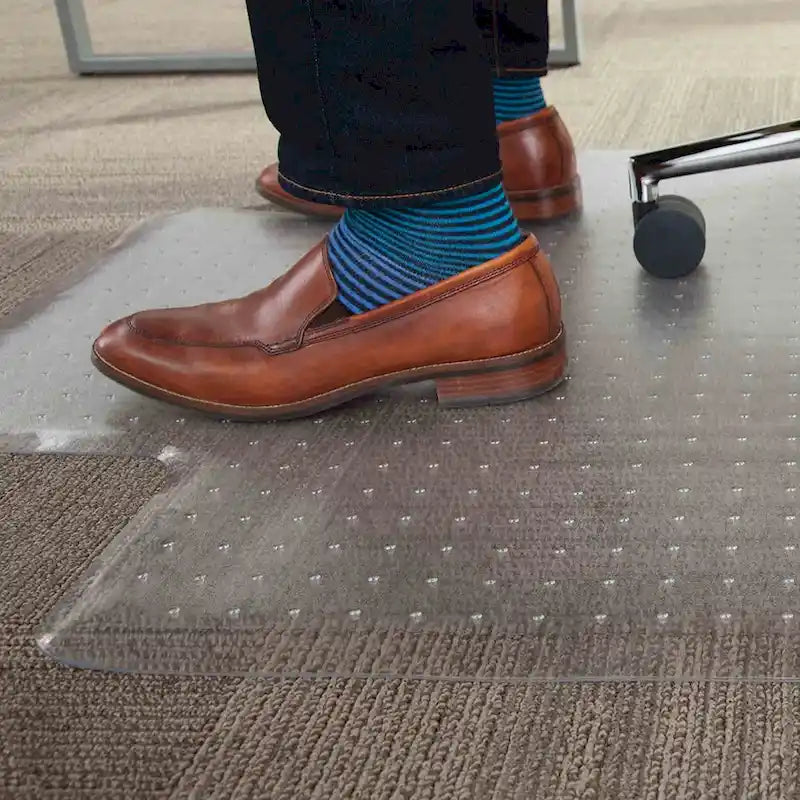 Tapis de protection de sol à picots en PVC D&W pour chaise de bureau pour moquettes à poils courts