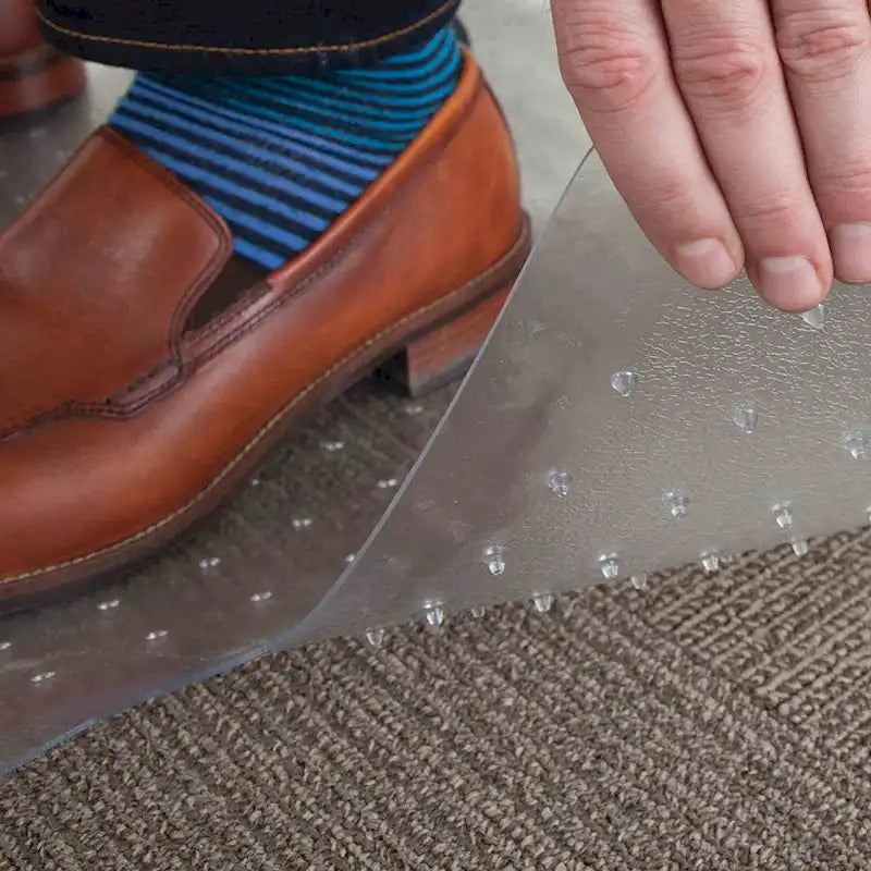 Tapis de protection de sol à picots en PVC D&W pour chaise de bureau pour moquettes à poils courts