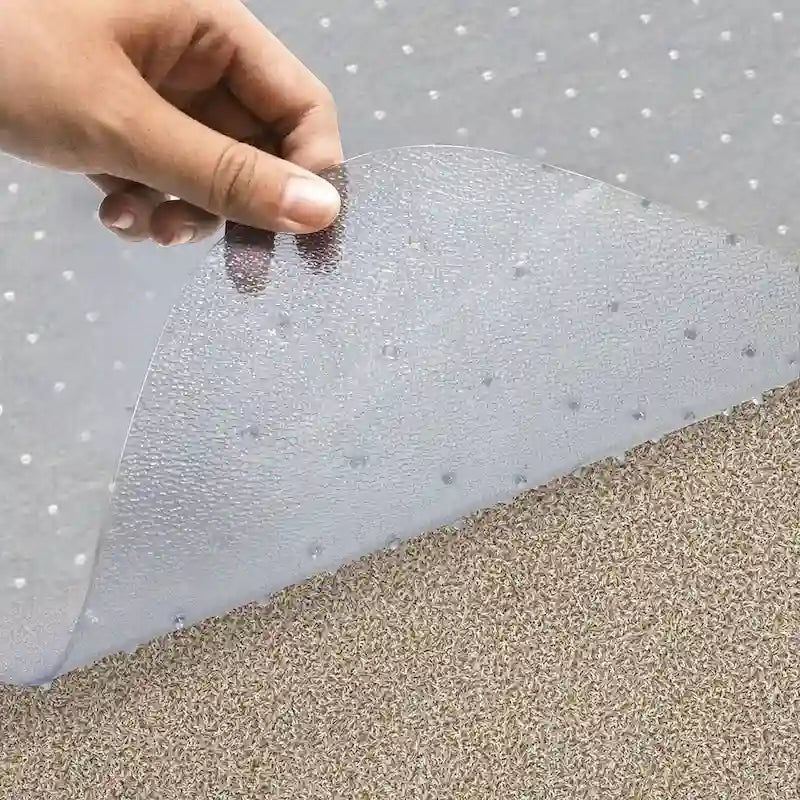 Tapis de protection de sol à picots en PVC D&W pour chaise de bureau pour moquettes à poils courts