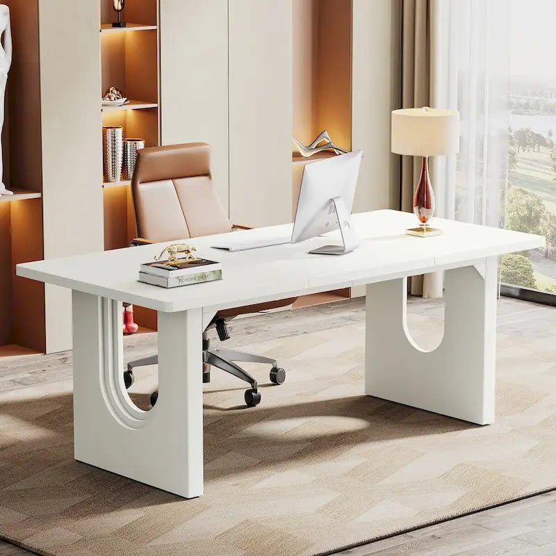 Bureau de direction moderne, grande table de conférence informatique de 180 cm