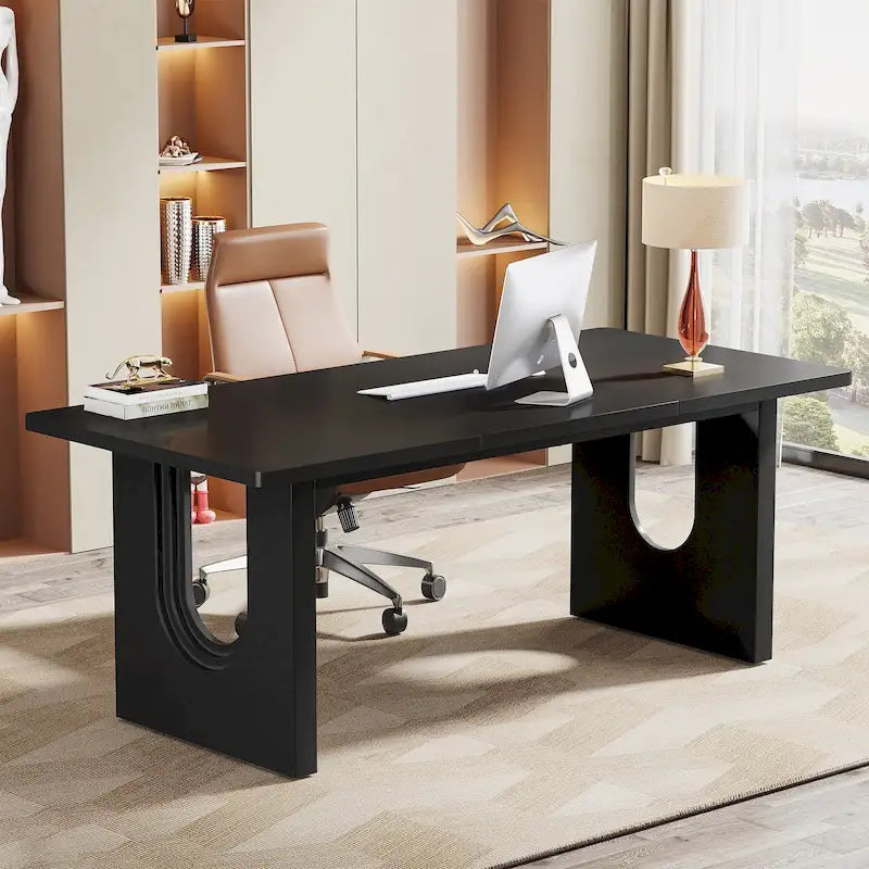 Bureau de direction moderne, grande table de conférence informatique de 180 cm