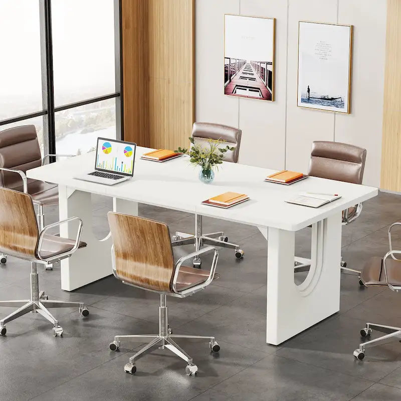 Bureau de direction moderne, grande table de conférence informatique de 180 cm