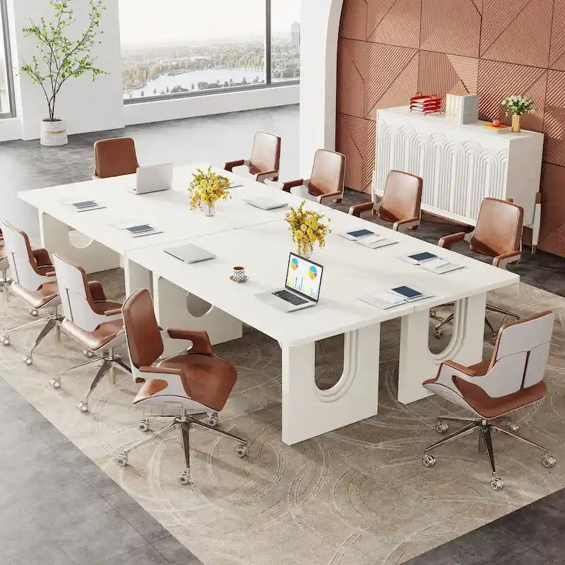 Bureau de direction moderne, grande table de conférence informatique de 180 cm