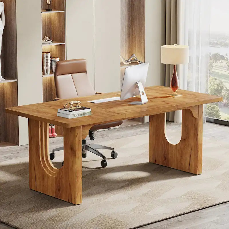 Bureau de direction moderne, grande table de conférence informatique de 180 cm