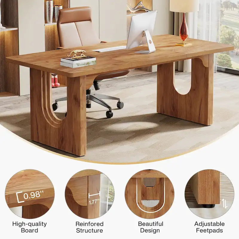 Bureau de direction moderne, grande table de conférence informatique de 180 cm