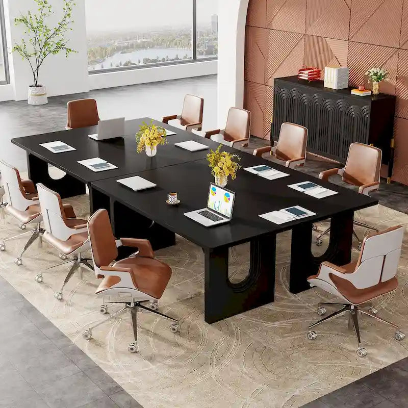Bureau de direction moderne, grande table de conférence informatique de 180 cm