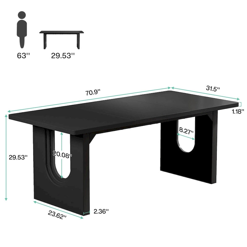 Bureau de direction moderne, grande table de conférence informatique de 180 cm