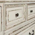 Ensemble de lit tapissé, commode avec miroir et table de nuit Magnolia Manor
