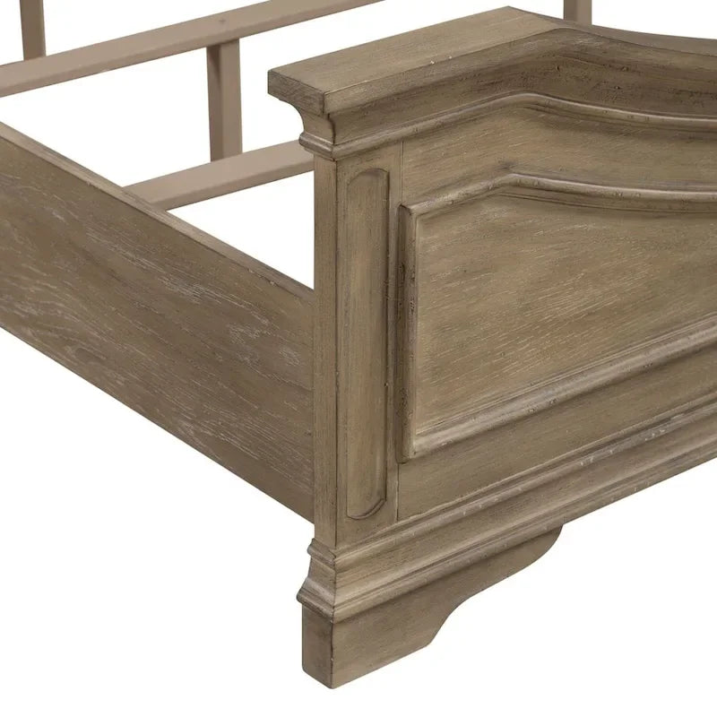 Ensemble de lit tapissé, commode avec miroir et table de nuit Magnolia Manor