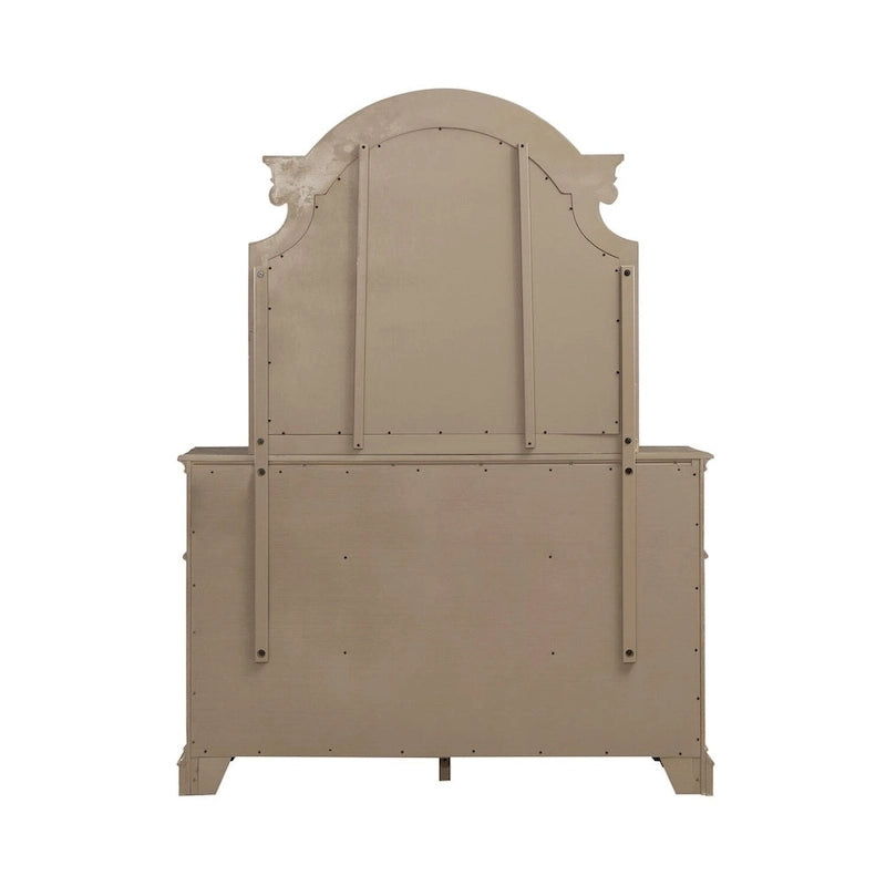 Ensemble de lit tapissé, commode avec miroir et table de nuit Magnolia Manor