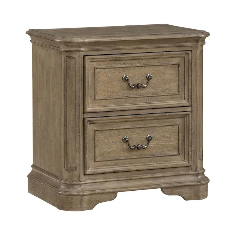 Ensemble de lit tapissé, commode avec miroir et table de nuit Magnolia Manor