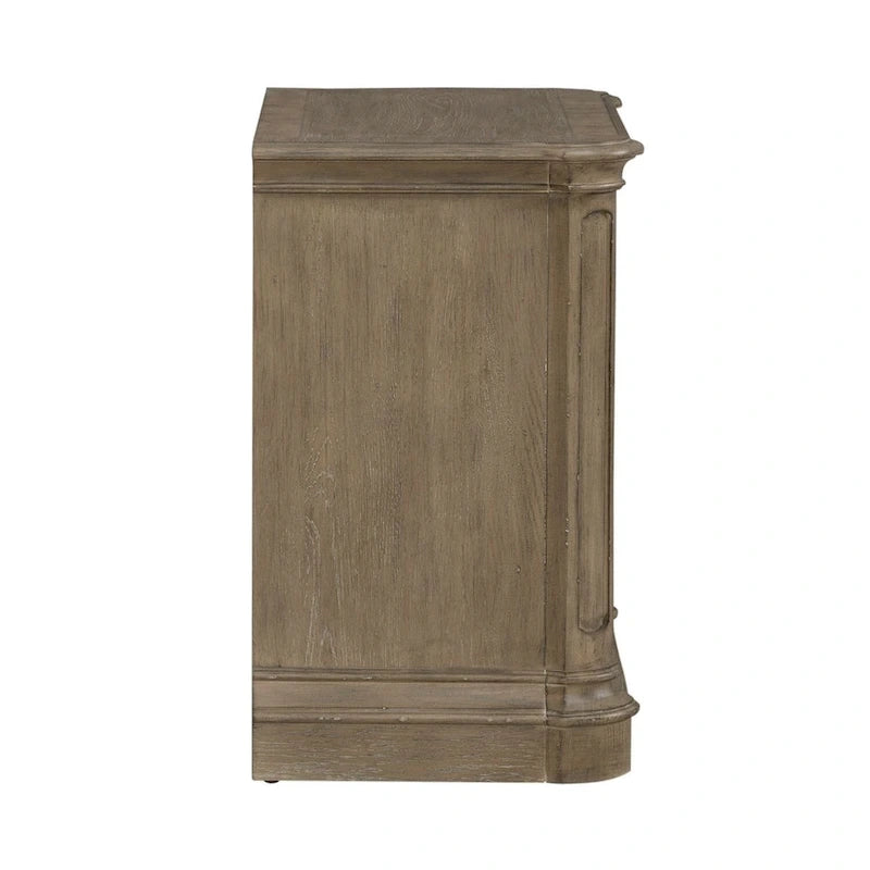 Ensemble de lit tapissé, commode avec miroir et table de nuit Magnolia Manor