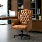Chaise de bureau pivotante Maximiliano Modern avec dossier capitonné par HULALA HOME