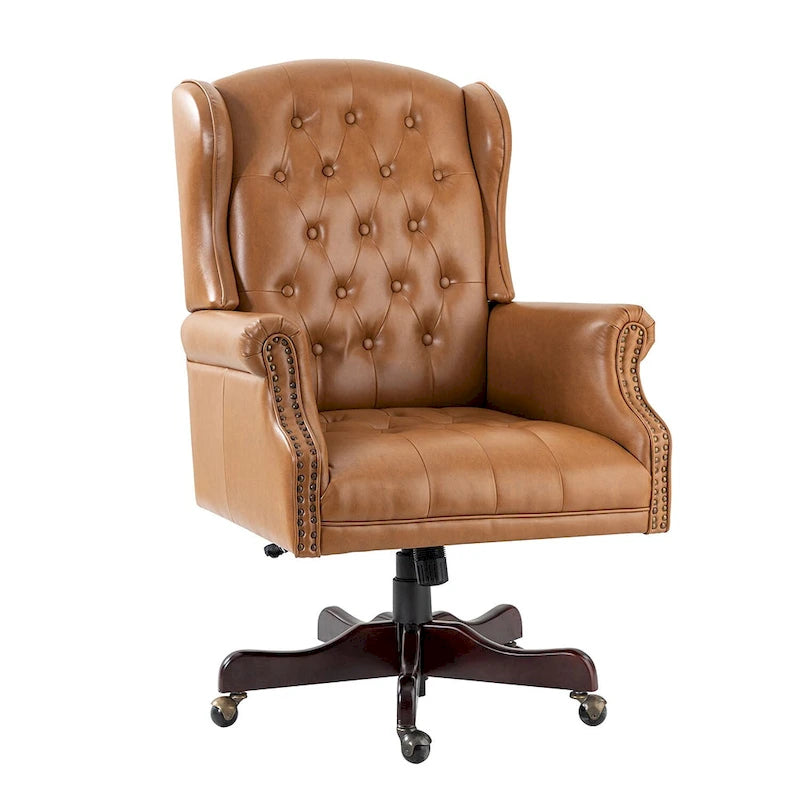 Chaise de bureau pivotante Maximiliano Modern avec dossier capitonné par HULALA HOME