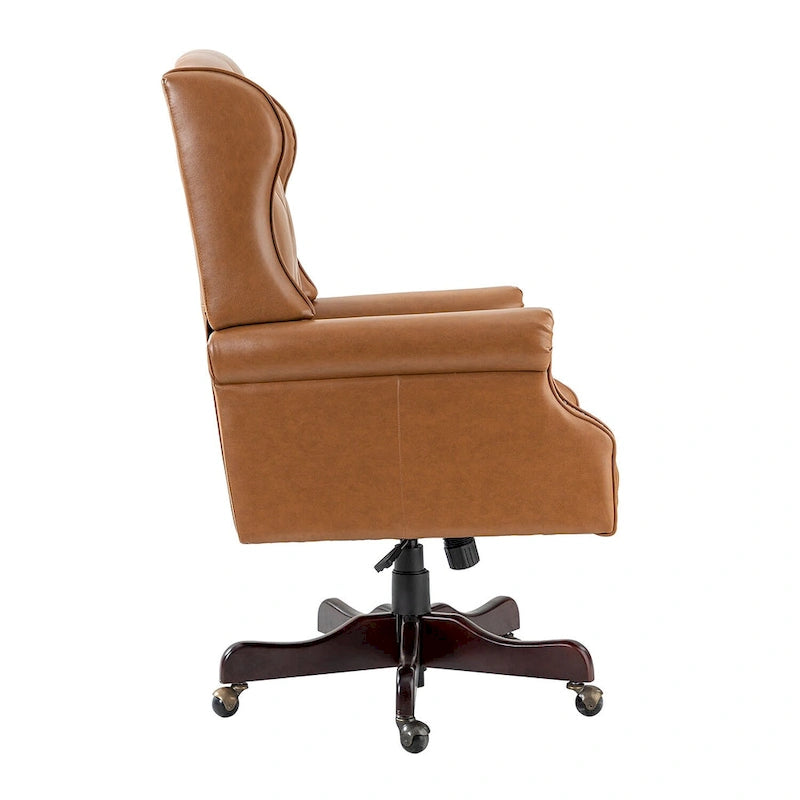 Chaise de bureau pivotante Maximiliano Modern avec dossier capitonné par HULALA HOME