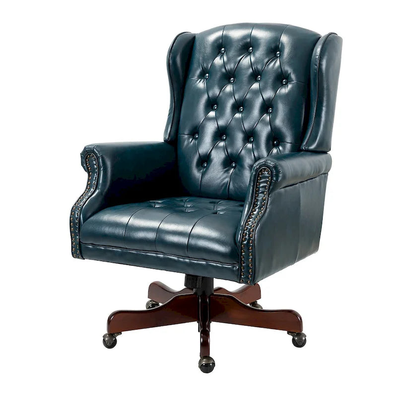 Chaise de bureau pivotante Maximiliano Modern avec dossier capitonné par HULALA HOME