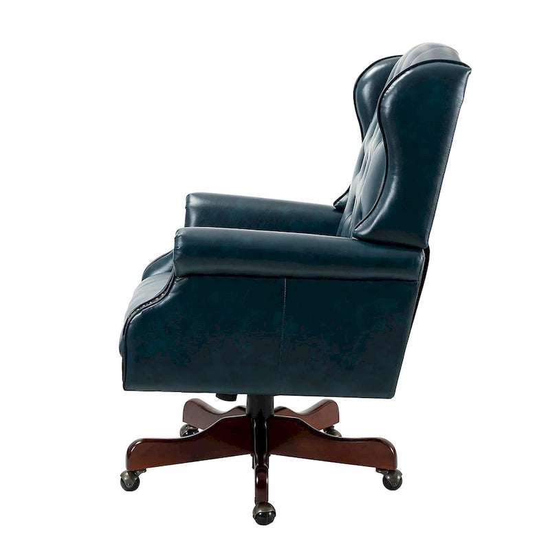 Chaise de bureau pivotante Maximiliano Modern avec dossier capitonné par HULALA HOME