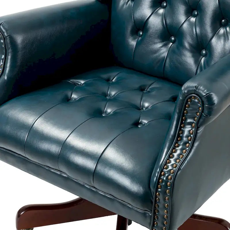 Chaise de bureau pivotante Maximiliano Modern avec dossier capitonné par HULALA HOME