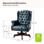 Chaise de bureau pivotante Maximiliano Modern avec dossier capitonné par HULALA HOME