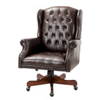 Chaise de bureau pivotante Maximiliano Modern avec dossier capitonné par HULALA HOME