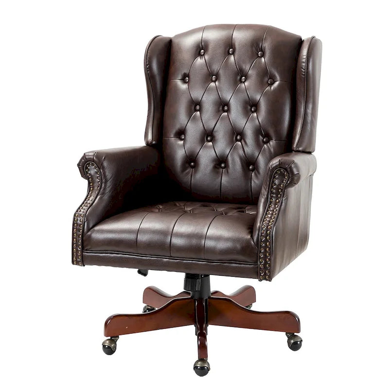 Chaise de bureau pivotante Maximiliano Modern avec dossier capitonné par HULALA HOME